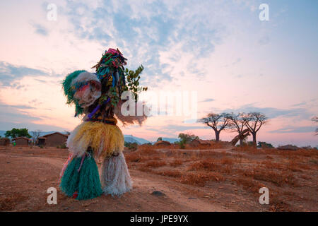 Africa,Malawi,Lilongwe distretto. Maschere tradizionali del Malawi Foto Stock