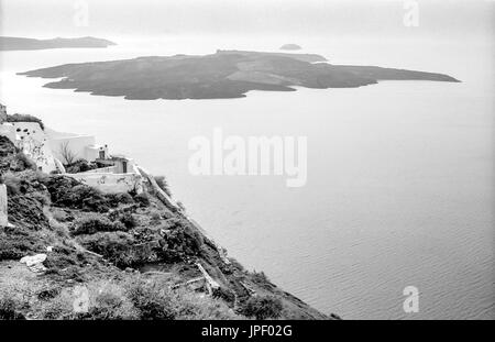 Vista dall'isola greca di Santorini in 1986 Foto Stock