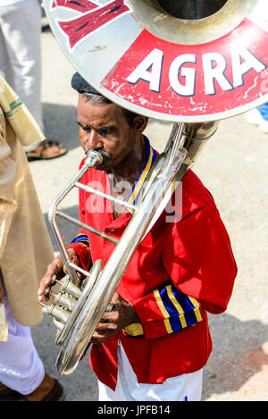 AGRA, India - 18 agosto 2014: Nomina di Agra il nuovo segretario di stato, musica cerimonia, Agra, India Foto Stock