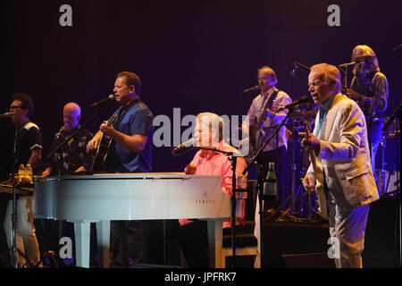 Brian Wilson esecuzione dal vivo sul palco a Hammersmith Eventim a Londra come parte della celebrazione del cinquantesimo anniversario dei Beach Boys' album suoni di Pet. Foto Data: Martedì, Agosto 1, 2017. Foto di credito dovrebbe leggere: Roger Garfield/Alamy Foto Stock