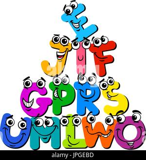 Cartoon illustrazione della vivace capitale lettere alfabeto per Bambini  Educazione Immagine e Vettoriale - Alamy