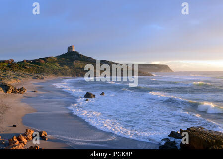 Capo San Marco capo al tramonto, Sinis, Sardegna, Italia Foto Stock