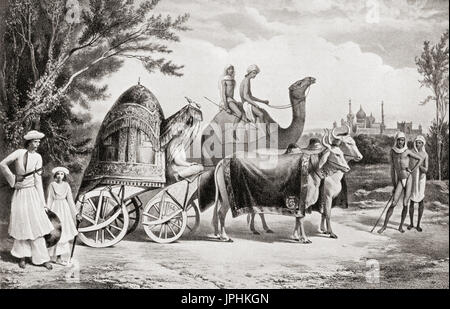 L'harem carrello dell'ultimo re di Delhi, 1857. Mirza Abu Zafar Sirajuddin Muhammad Bahadur Shah Zafar, 1775 - 1862. Ultimo imperatore Mughal. Da Hutchinson nella storia delle nazioni, pubblicato 1915. Foto Stock