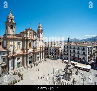 Chiesa di San Domenico in Piazza de San Domenico, centrale di Palermo. Foto Stock