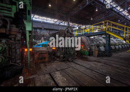 Mulino di acciaio ArcelorMittal Ostrava, laminatoio Foto Stock