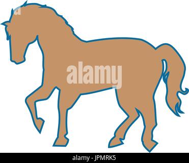 Icona di cavallo immagine su sfondo bianco illustrazione vettoriale Illustrazione Vettoriale