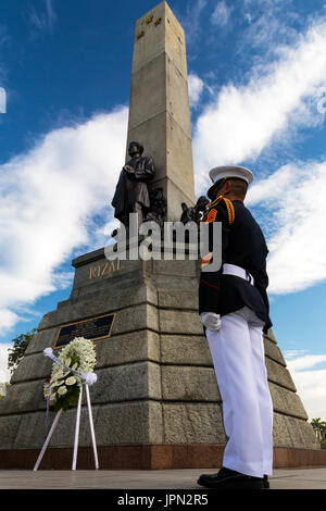 Ghirlanda di cerimonia di posa, Rizal Park di Manila, Filippine Foto Stock