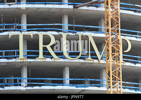 La costruzione di un nuovo Trump Hotel a Punta del Este, Uruguay - Aprile 2017 Foto Stock