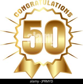 Anniversario golden cinquanta anni numero Illustrazione Vettoriale