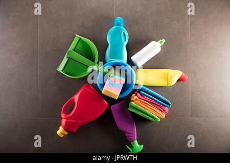 Tema di pulizia. pietra background. vista dall'alto. posto per la tipografia. Foto Stock