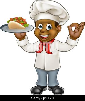 Cartoon Chef Kebab Illustrazione Vettoriale