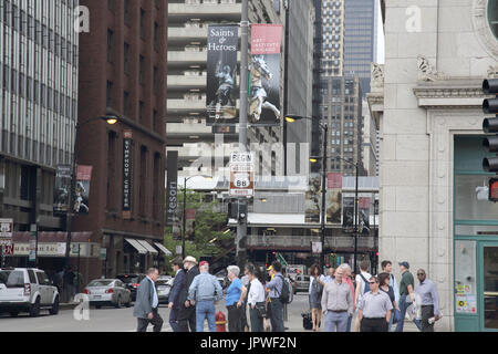 L'inizio del percorso 66 in Chicago Illinois Foto Stock