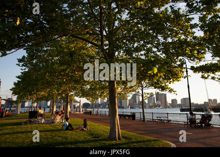 Piers Park al Porto di Boston Waterfront Foto Stock