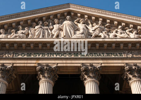 Chiesa Storica di Medelaine nel quartiere dell'Opera di Parigi, Francia. Foto Stock