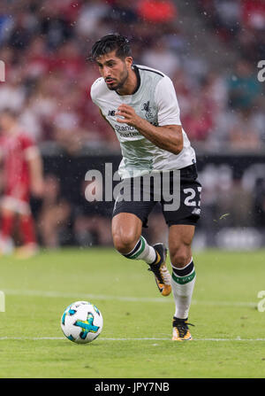 Monaco di Baviera, Germania. 1 agosto, 2017. Emre può (Liverpool) Calcio/Calcetto : Audi Cup 2017 match tra FC Bayern Munchen 0-3 Liverpool FC a stadio Allianz Arena di Monaco di Baviera, Germania . Credito: Maurizio Borsari/AFLO/Alamy Live News Foto Stock