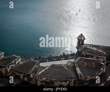 Storico castello El Morro in San Juan, Puerto Rico Foto Stock