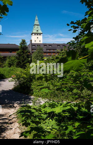 Schloss Elmau hotel, scena del vertice G7 2015, Baviera, Germania Foto Stock