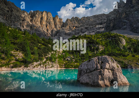 Il Sorapiss Lago, Dolomiti italiane; Cortina, Italia Foto Stock