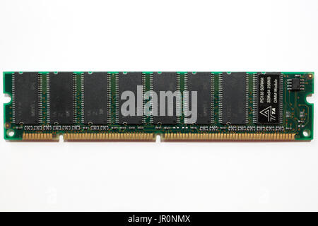 Modulo dimm di memoria per computer, circuito stampato componenti elettronici circuiti integrati di memoria Foto Stock