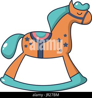 Cavallo a dondolo, icona di stile cartoon Illustrazione Vettoriale