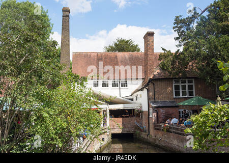 Il disegno Waffle House Restaurant nel XVI secolo Kingsbury Watermill, St Albans, Hertfordshire, England, Regno Unito Foto Stock