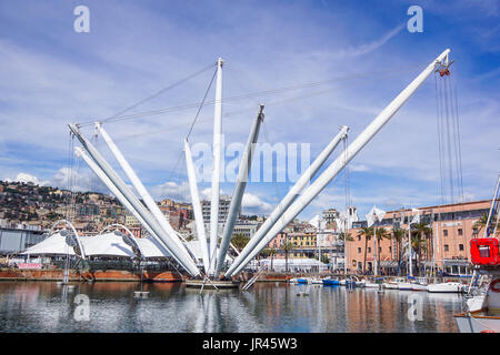 Genova, Italia - 23 giugno 2017 vista di Genova Italia - Porto Antico Foto Stock