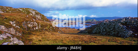 Una vista panoramica dell'Isle of Harris, le Ebridi Esterne, Scozia Foto Stock