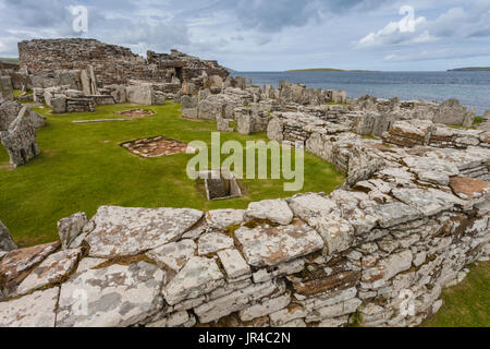 Il Broch di Gurness, Orkney sito neolitico Foto Stock