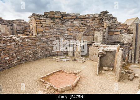 Il Broch di Gurness, Orkney sito neolitico Foto Stock