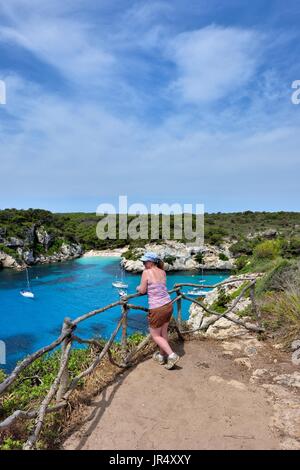 Cala Macarelleta, Minorca, Menorca, Spagna Foto Stock