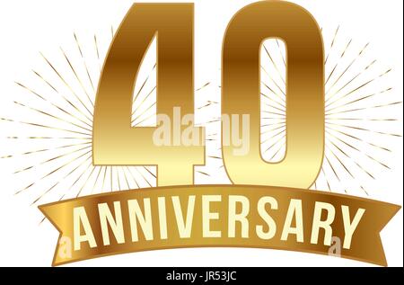 Anniversario golden quarant anni numero Illustrazione Vettoriale