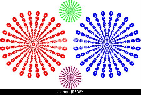 Flower Mandala, Vintage elementi decorativi, Numero pattern, illustrazione vettoriale, Illustrazione Vettoriale