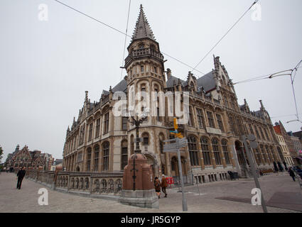 Ghent, Belgio - 26 Giugno 2011: Il vecchio edificio post office di Gand Foto Stock