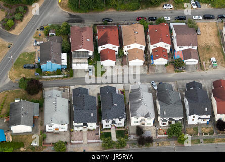Vista aerea di alloggiamento in corrispondenza di Rainier Beach, Seattle, nello Stato di Washington, USA Foto Stock