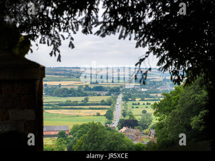 Il Welland valle al di fuori del villaggio di Rockingham, in Inghilterra, dove le contee di Northamptonshire, Leicestershire & Rutland soddisfare. Foto Stock