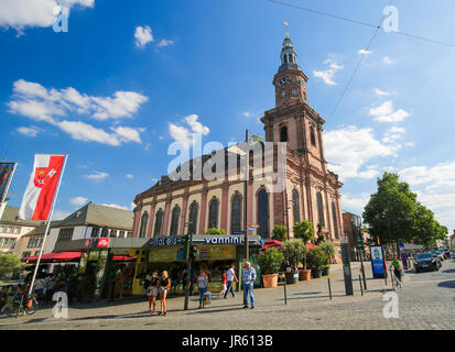 Chiesa della Santa Trinità, la più grande chiesa protestante in Worms, Renania-Palatinato, Germania. Foto Stock