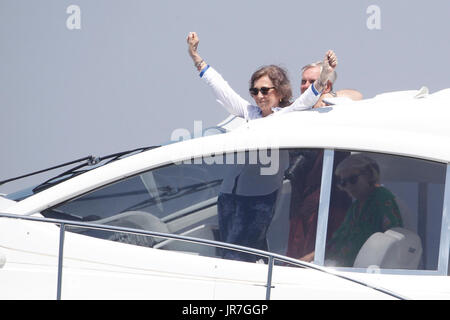 Palma, Spagna. Il 4° agosto 2017. Regina Sofia al quinto giorno della trentaseiesima re Vela Cup Racing in Palma de Mallorca, Spagna. Agosto 04, 2016. Credito: MediaPunch Inc/Alamy Live News Foto Stock