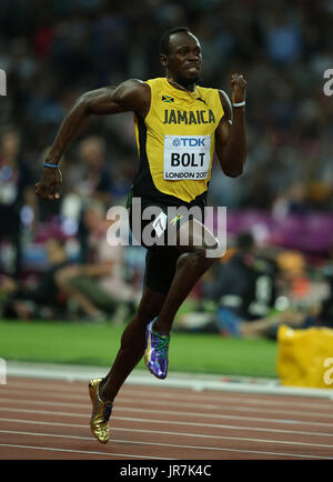 Usain Bolt 100 metri Iaaf Campionati mondiali di atletica di Londra 2017 Londra Stam, Queen Elizabeth Olympic Park, Londra, Englan 05 agosto 2016 Iaaf Campionati mondiali di atletica di Londra 2017 Credit: Allstar Picture Library/Alamy Live News Foto Stock