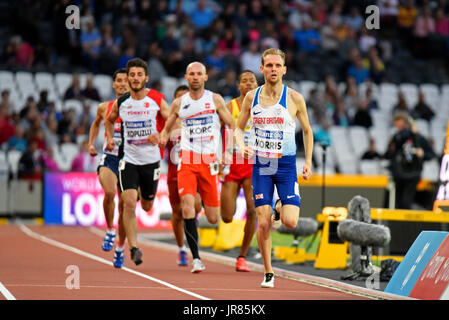 Steve Morris gareggia nel T20 800m al World Para Athletics Championships, London Stadium Foto Stock