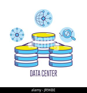 La tecnologia dei dati di intestazione centro di collegamento Illustrazione Vettoriale
