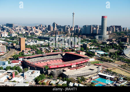 JOHANNESBURG, SUD AFRICA - 24 Settembre 2016: vista aerea di Johannesburg sullo skyline della città Foto Stock