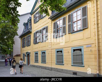 La Schiller House e museo, Schillerstrasse, Weimar, Turingia, Germania Foto Stock