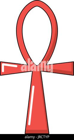 Antica croce egizia ankh icona, stile cartoon Illustrazione Vettoriale