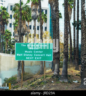 Walt Disney Concert hall sign in Los Angeles, California Foto Stock