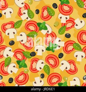 Pizza seamless pattern. Illustrazione Vettoriale