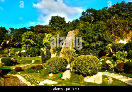 Una scena di un parco Foto Stock