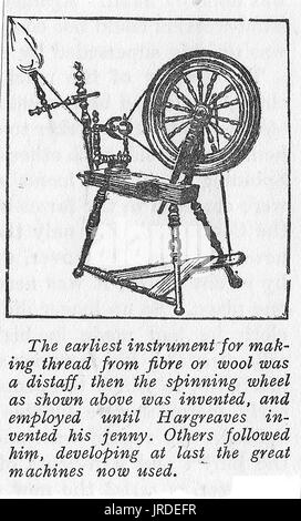 1936 Illustrazione di un semplice interno ruota di filatura Foto Stock