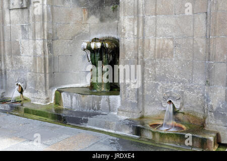 Stone hot springs Las Burgas (come Burgas) in Orense (Ourense) città in Galizia, Spagna Foto Stock