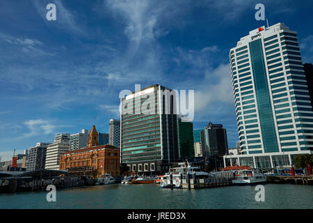 Auckland Ferry Terminal e storico Edificio Traghetto, Auckland waterfront, Isola del nord, Nuova Zelanda Foto Stock