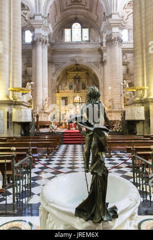 Bronzo rappresentata nella figura di Gesù Cristo, che si trova nella parte anteriore del coro della cattedrale di jaen, Andalusia, Spagna Foto Stock